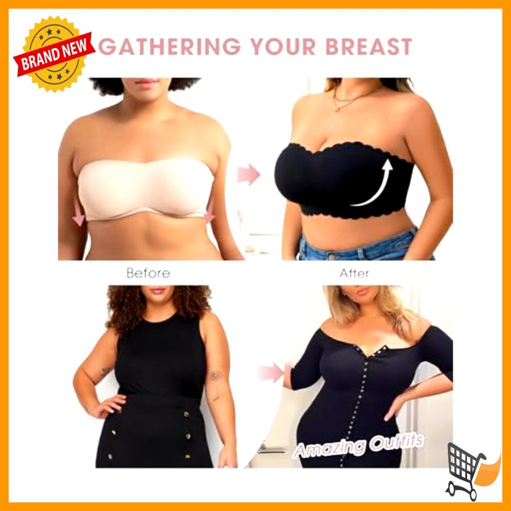 Strapless Push Up Bra Wireless Full Coverage Band… - image 4